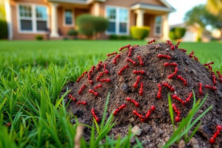 Fire ant yard treatment in Austin TX